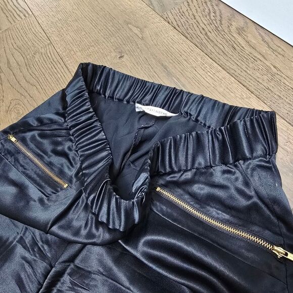 Diane Von Furstenberg Lazare Satin Jogger in Black - Picture 3 of 12